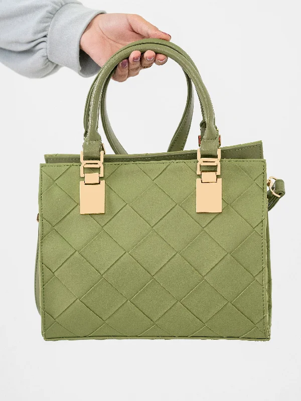 Criss Cross Patterned Handbag