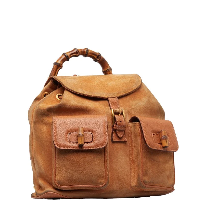 Gucci Bamboo Lock Backpack 003.58.0016 Brown Beige  Leather  Gucci