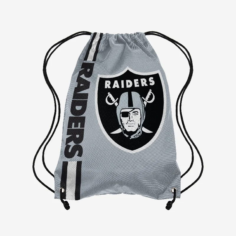 Las Vegas Raiders Gray Alternate Color Big Logo Drawstring Backpack