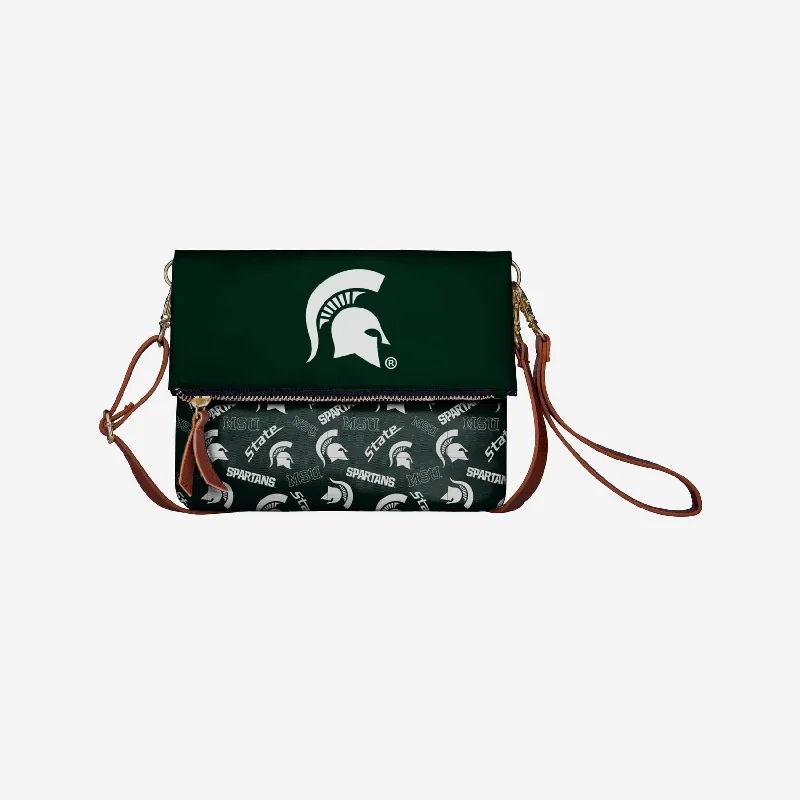 Michigan State Spartans Printed Collection Foldover Tote Bag