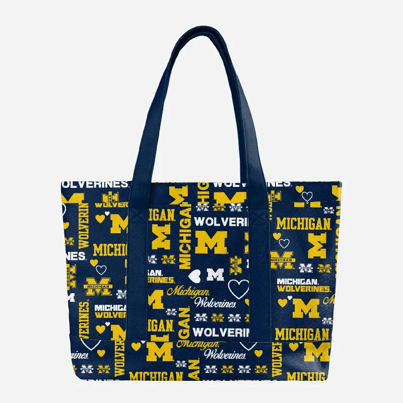 Michigan Wolverines Logo Love Tote Bag