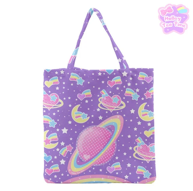 Saturn's Wish Purple Tote Bag [Made To Order]