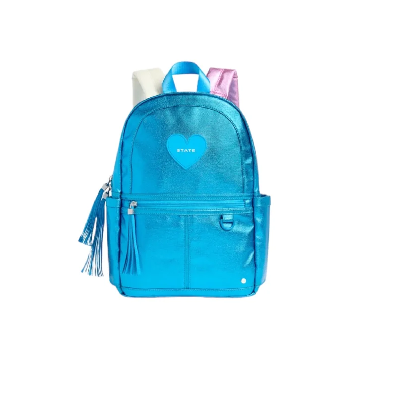 State Blue Metallic Kane Mini Backpack