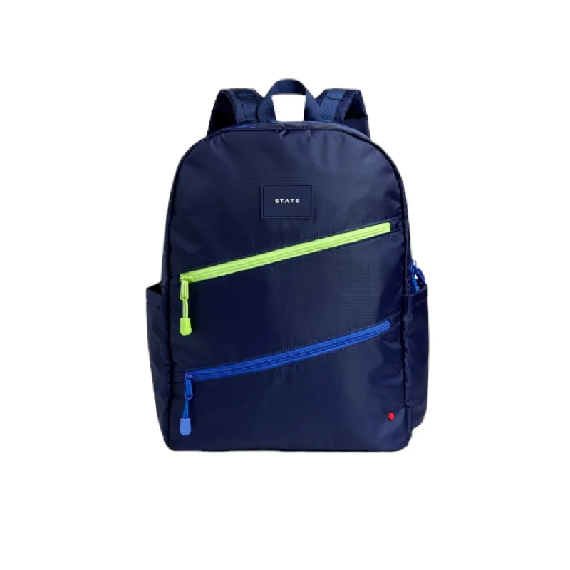 State Navy Diagonal Zipper Kane Double Pocket Large Backpack