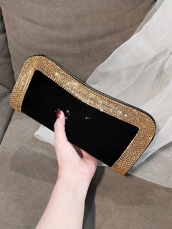 Diamond Velvet Clutch Bag