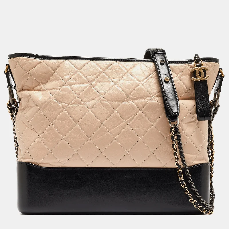 Chanel /light Quilted Leather Large Gabrielle Hobo