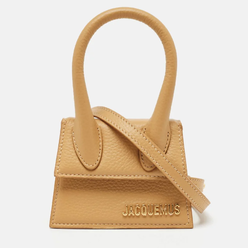 Jacquemus Beige Leather Le Chiquito Top Handle Bag