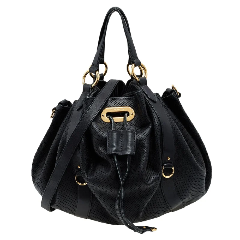 Ralph Lauren  Perforated Leather Drawstring Hobo