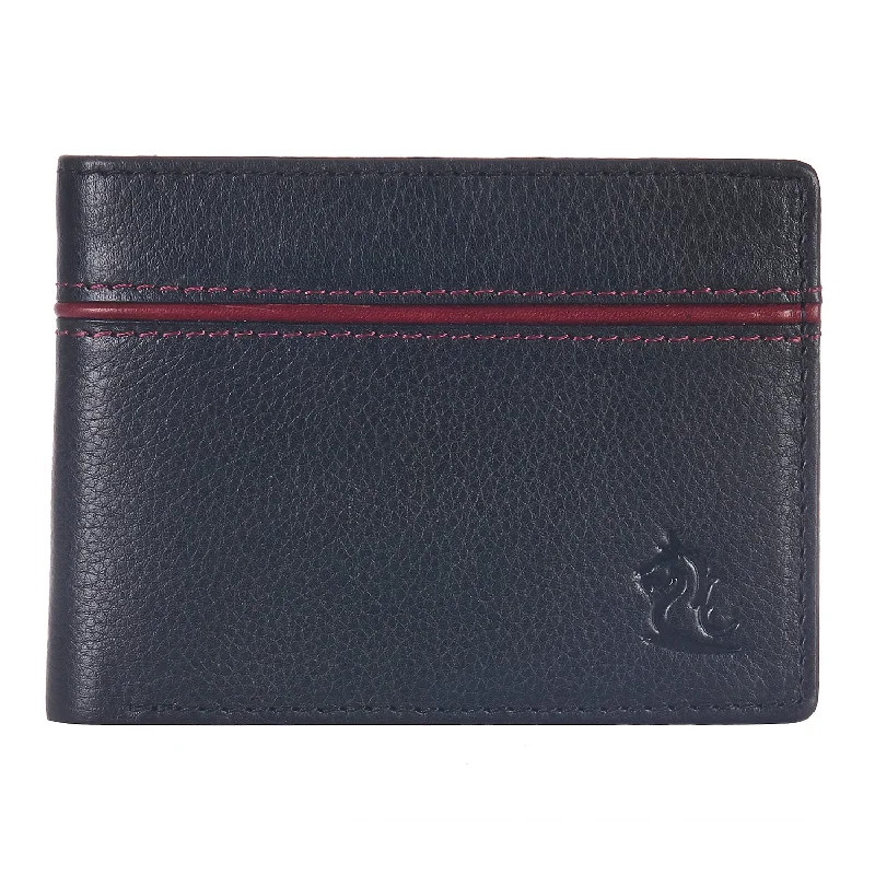 14091 Black & Maroon Bifold Wallet