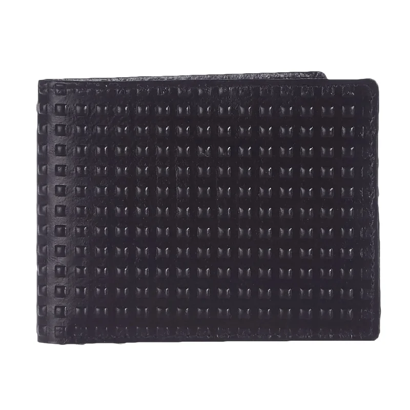 14095 Black Textured Bifold Wallet