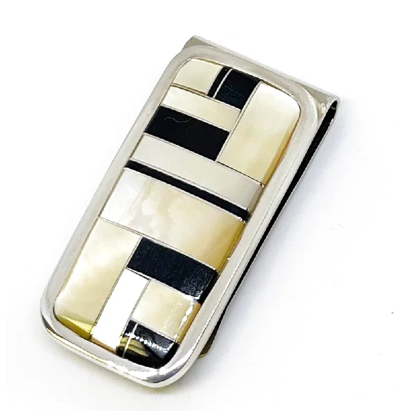 B G Mudd Money Clip w/ Mother of Pearl & Onyx