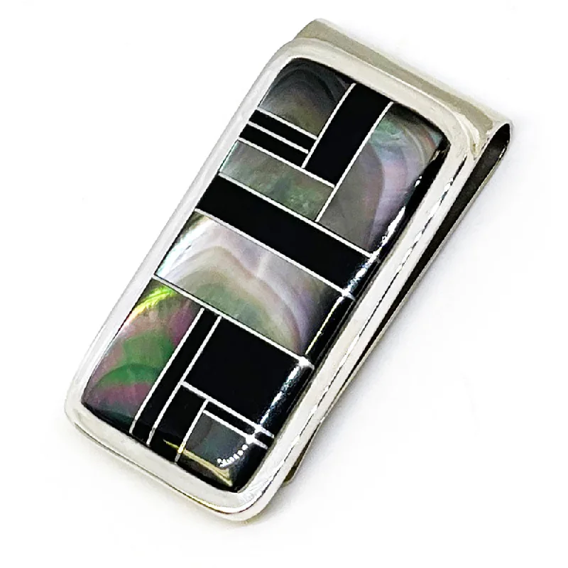 B G Mudd Money Clip w/ Clam Shell & Onyx