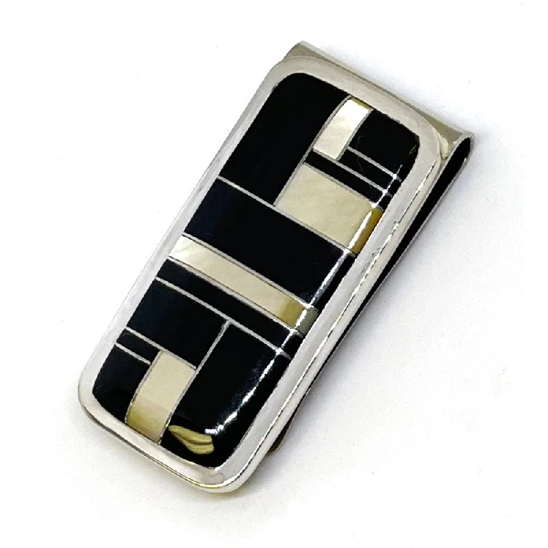 B G Mudd Money Clip w/ Onyx & Mother of Pearl