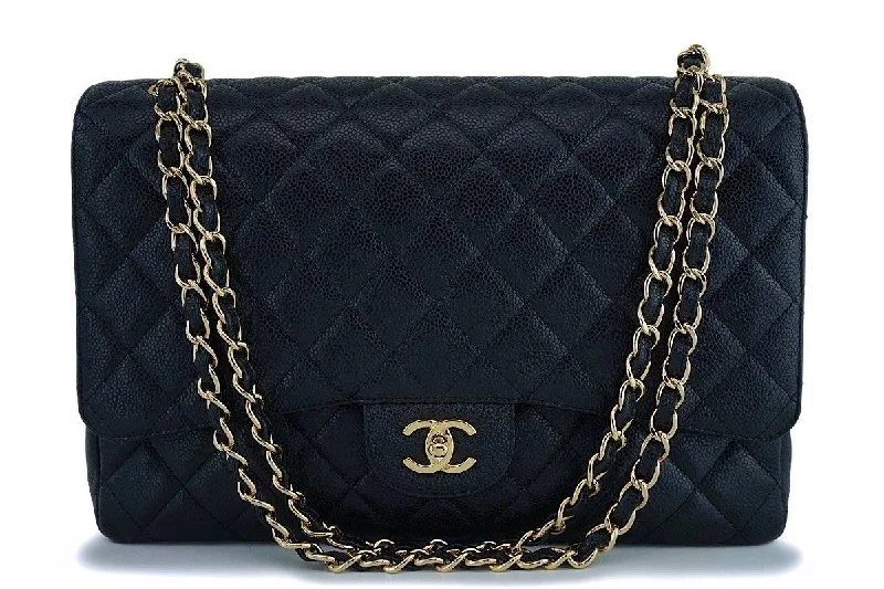 Chanel Black Caviar Maxi "Jumbo XL" Classic Flap Bag GHW