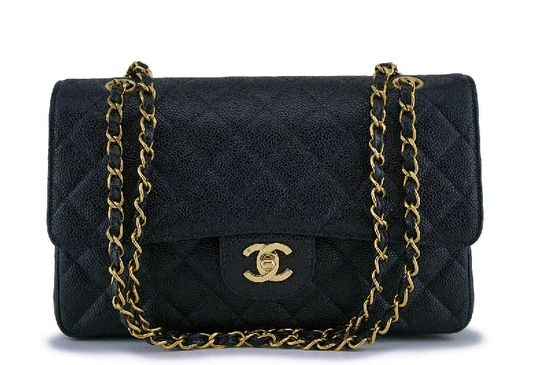 Chanel Black Caviar Medium Classic Double Flap Bag 24k GHW