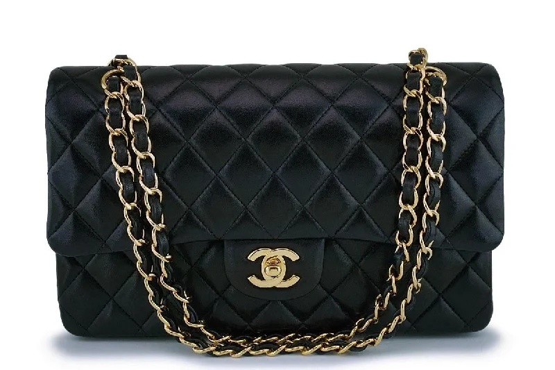 Chanel Black Lambskin Medium Classic Double Flap Bag GHW