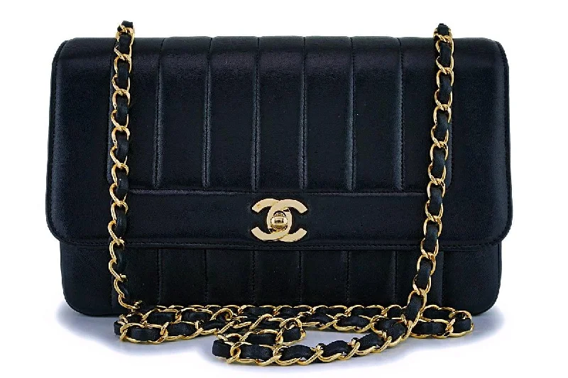 Chanel Vintage Black Lambskin Mademoiselle Flap Bag 24k GHW