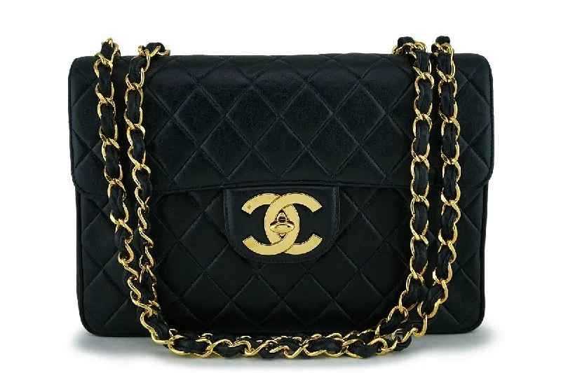 Chanel Vintage Lambskin Jumbo Classic Flap Bag 24k GHW