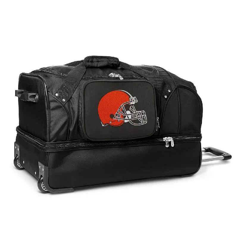 Cleveland Browns 27" Black Rolling Drop Bottom Duffel