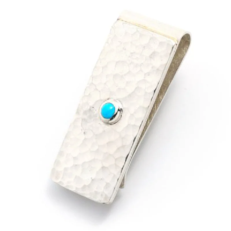 Stefano Hammered Silver w/ Turquoise Money Clip