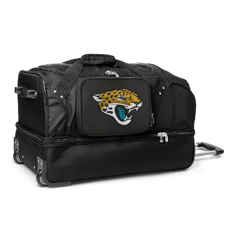 Jacksonville Jaguars 27" Black Rolling Drop Bottom Duffel