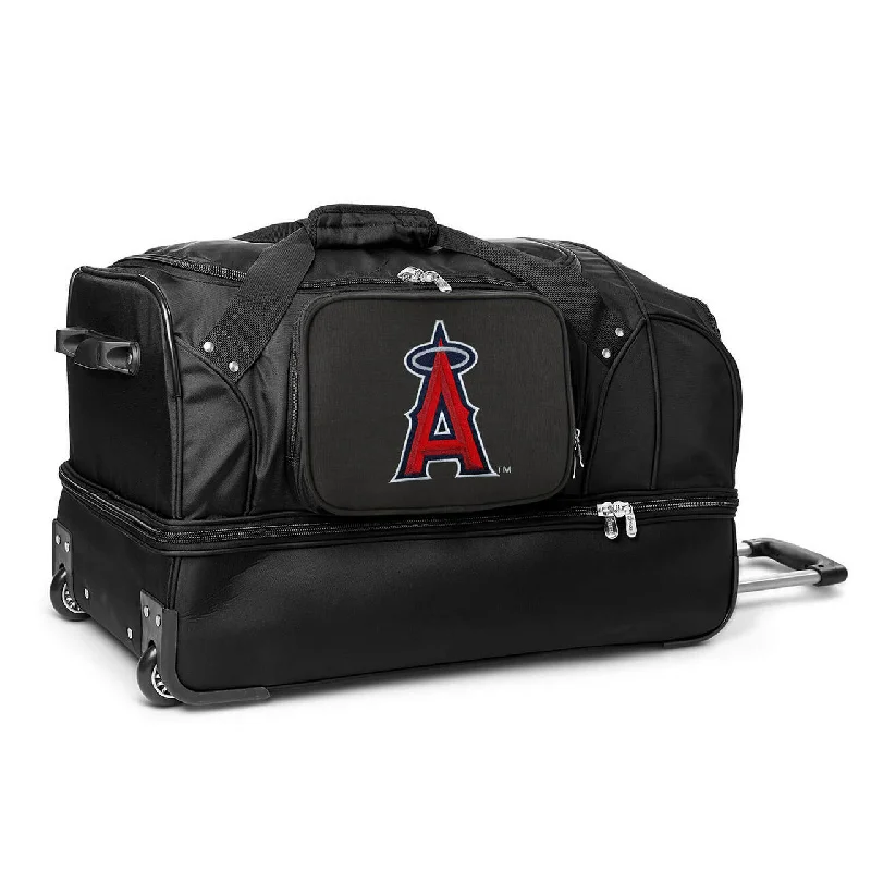 Los Angeles Angels 27" Black Rolling Drop Bottom Duffel