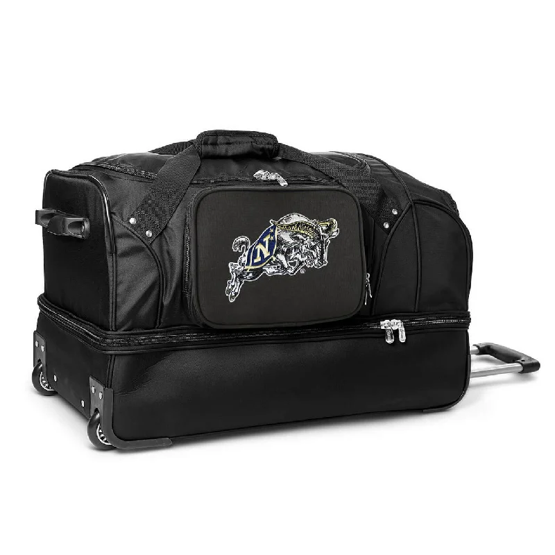 Navy Midshipmen 27" Black Rolling Drop Bottom Duffel