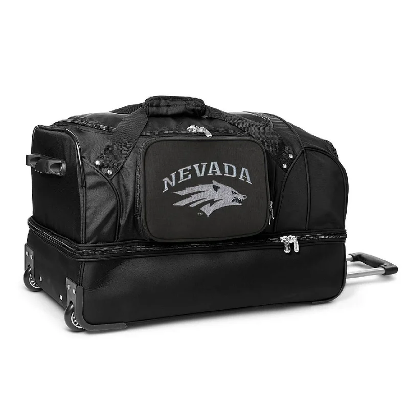 Nevada Wolf Pack 27" Black Rolling Drop Bottom Duffel