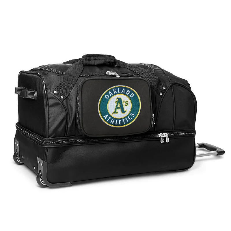 Oakland A's 27" Black Rolling Drop Bottom Duffel