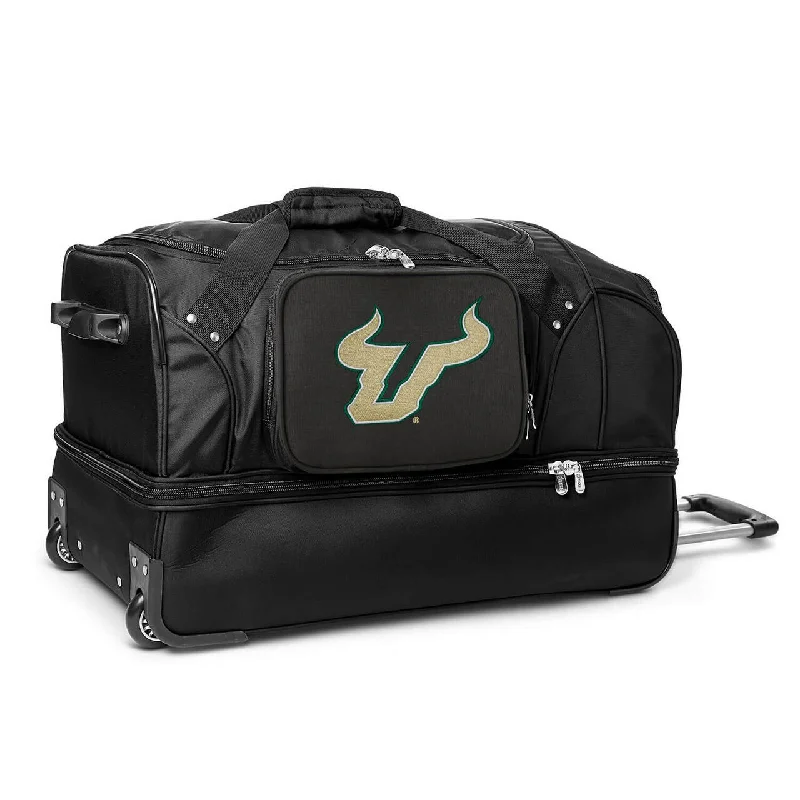 South Florida Bulls 27" Black Rolling Drop Bottom Duffel