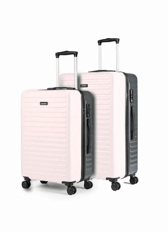 Two Tone Combo | Ivory-Grey | Medium+Large Hard Luggage