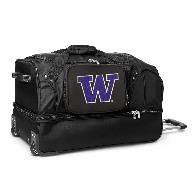 Washington Huskies 27" Black Rolling Drop Bottom Duffel