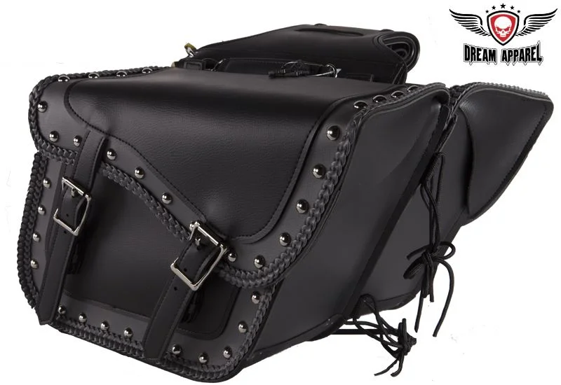 Black/Gray Studded Saddlebags 4059