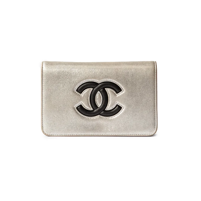 CHANEL Wallet On Chain WOC Silver & Black