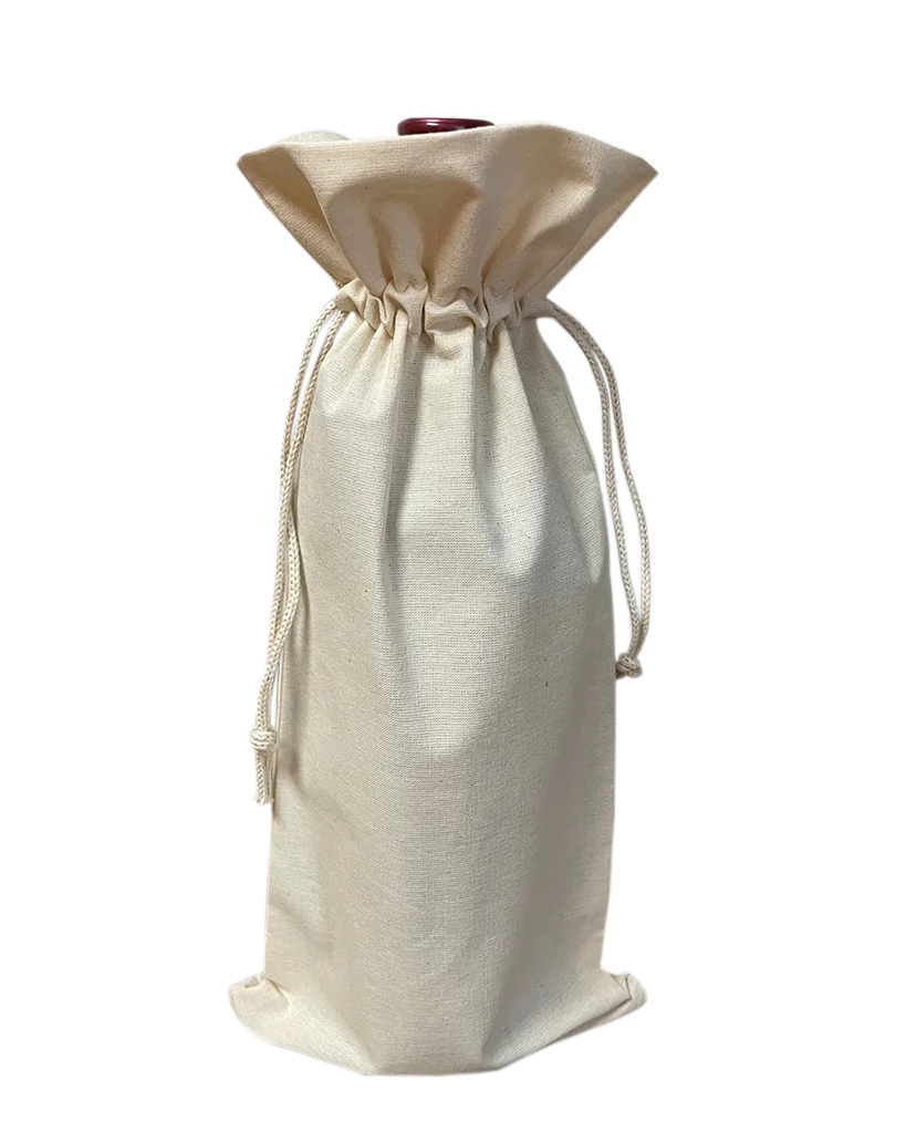 Cotton Natural Wine Bags - Single Bottle - WB147