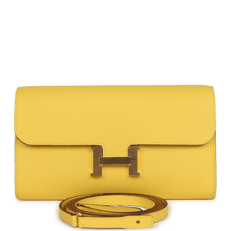 Hermes Constance To Go Wallet Jaune De Naples Epsom Gold Hardware