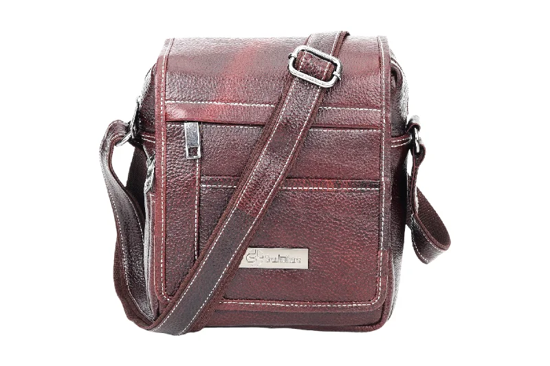 Leather Messenger Bag 90406 (Brown)