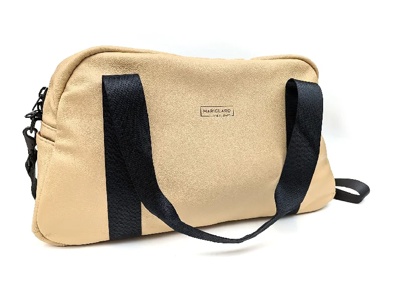 Mariclaro Leather Duffle Bag - Light Beige