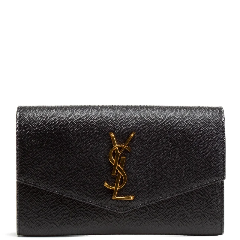 SAINT LAURENT Uptown Wallet on Chain - Black