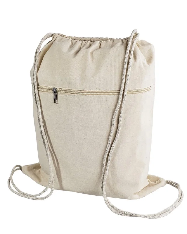 Zippered Cotton Drawstring Bag - BPK19